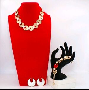 Alfani Gold Disc Necklace and Earring Set